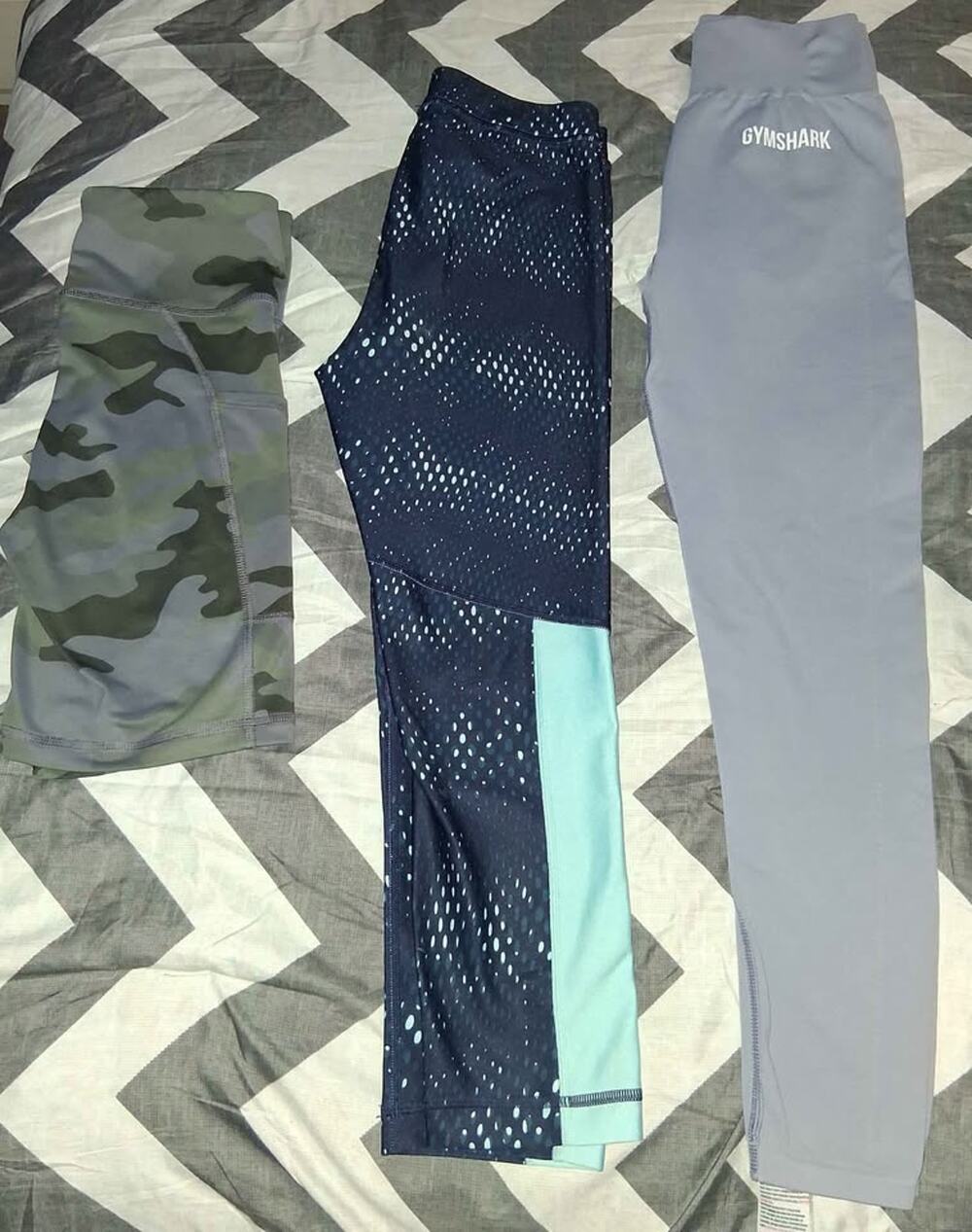 3 womens leggings and shorts( Aeropostale, U.A, GYMSHARK Size S)